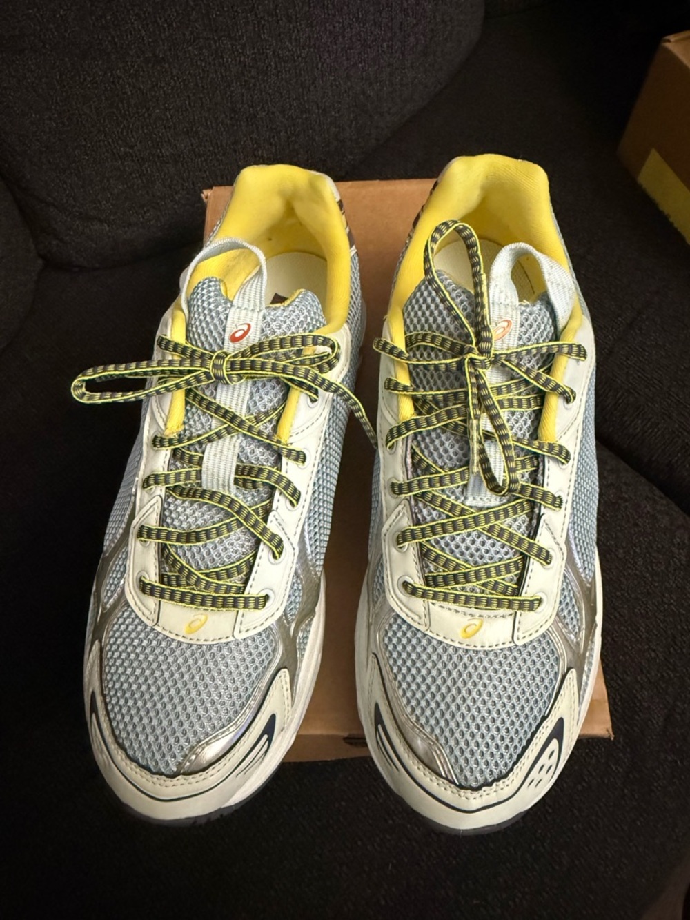 Asics Smoke Blue and Pure Silver UB4-S GEL-1130 Box Label